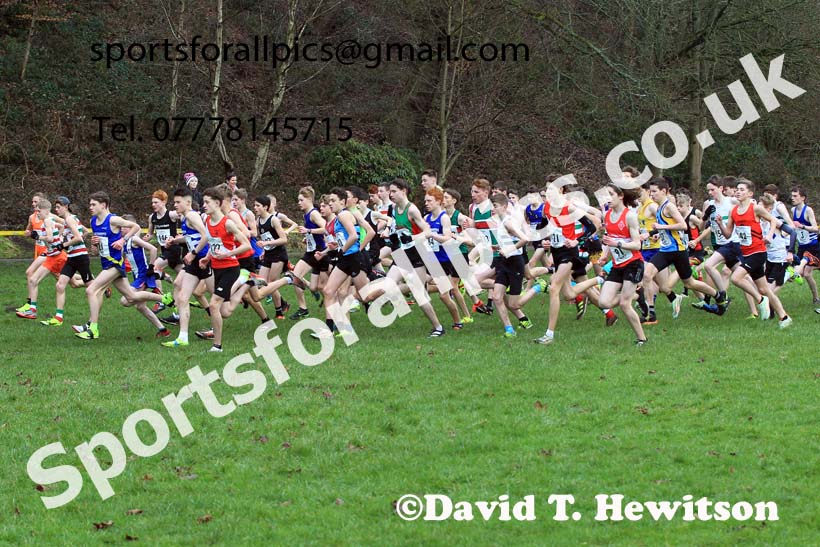Boys Under-15s 2023 Northern Cross Country Champs., Witton Park, Blackburn. Photo: David T. Hewitson/Sports for All Pics